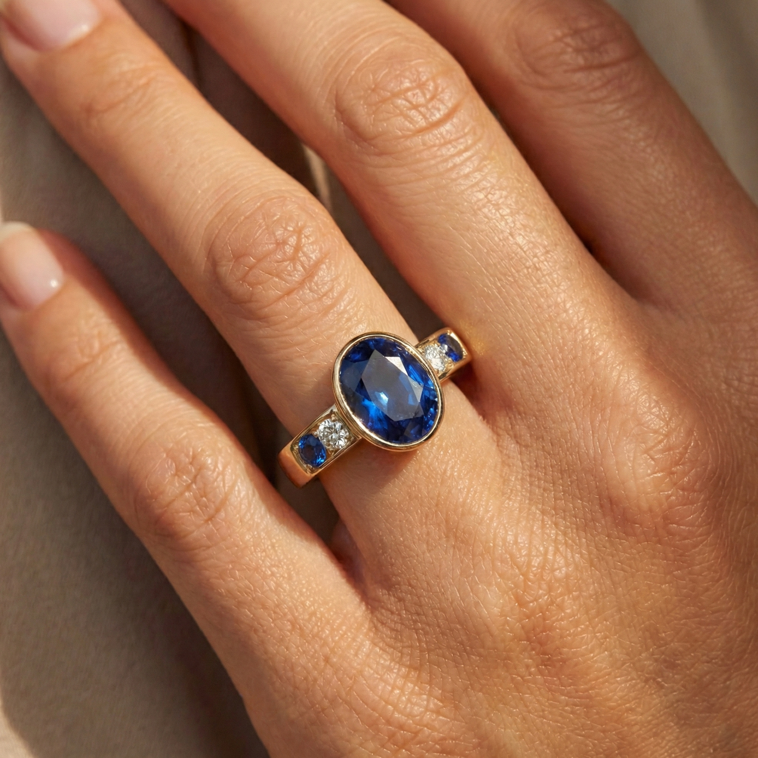 echter oval diamant 3.61Karat ring auf Weiß