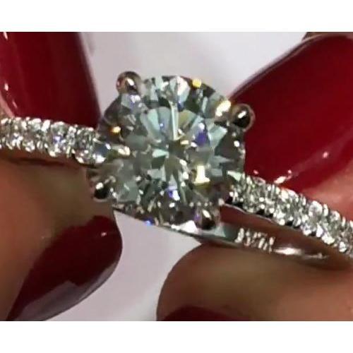 3.65 Karat Natürliche Diamant-Verlobungsring Rundschliff Schmuck Neu