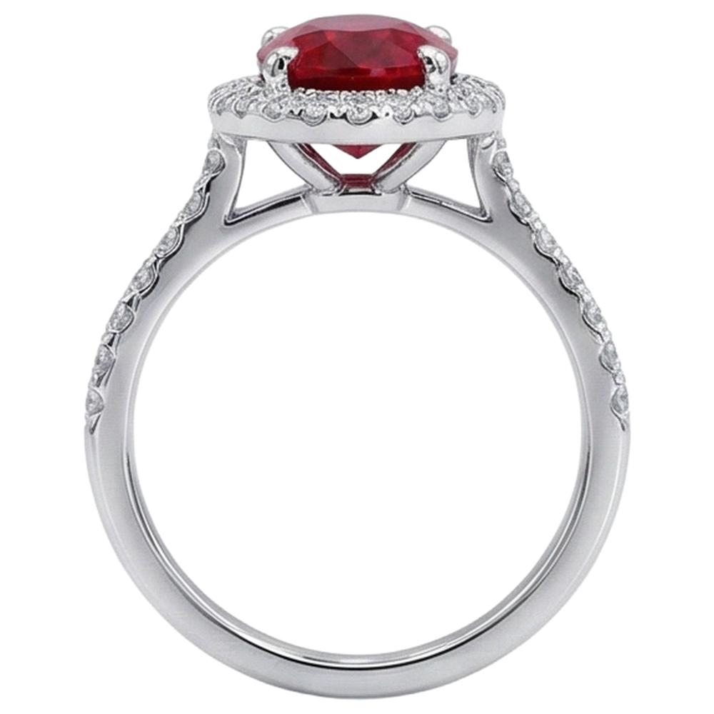 echter oval rubin 3.25Karat ring Profilansicht