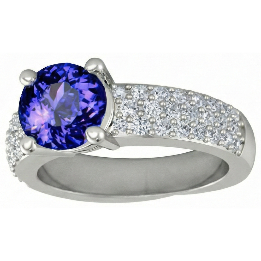 echter round diamant 3.70Karat ring Draufsicht