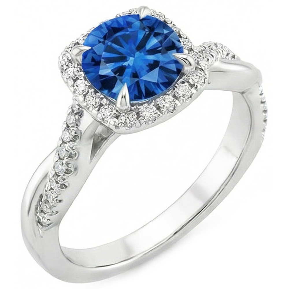 echter round diamant 3.70Karat ring Vorderansicht