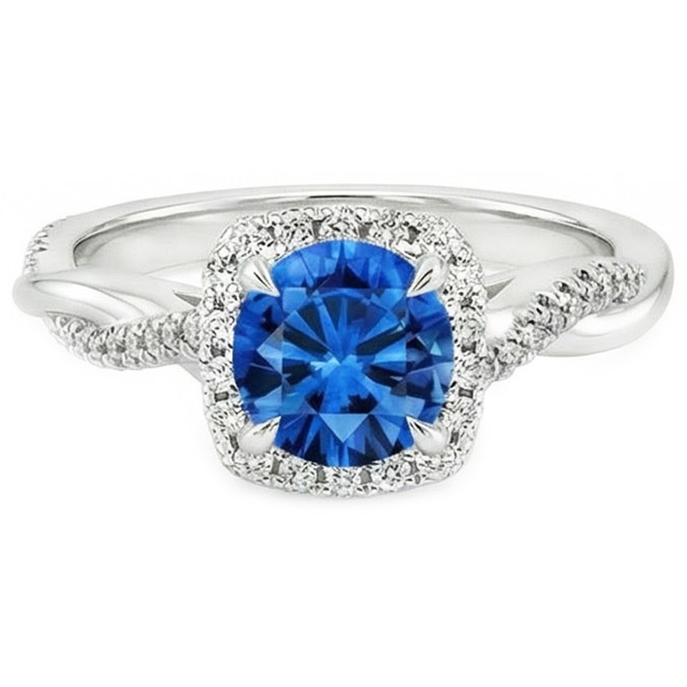 echter round diamant 3.70Karat ring Seitenansicht