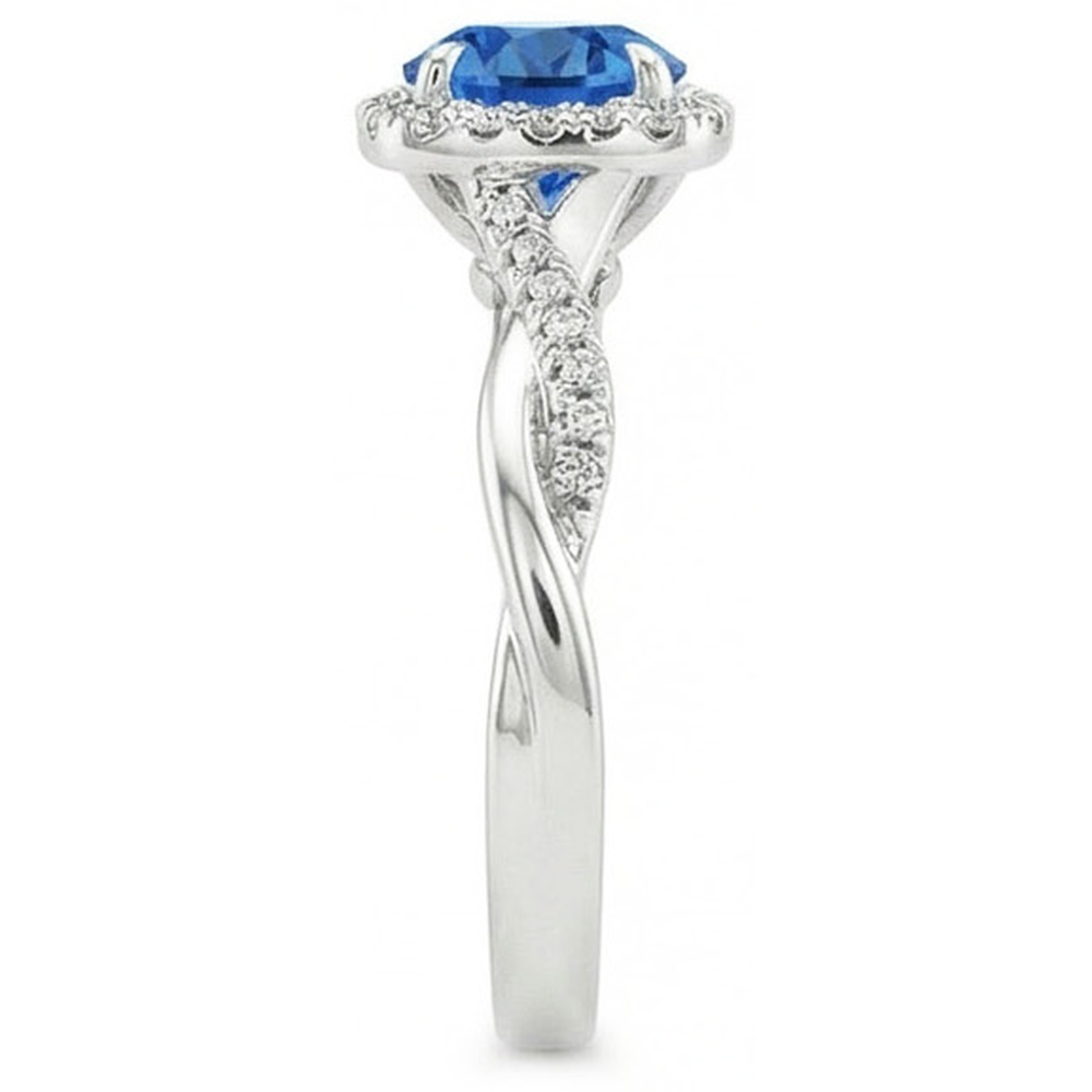 echter round diamant 3.70Karat ring Draufsicht