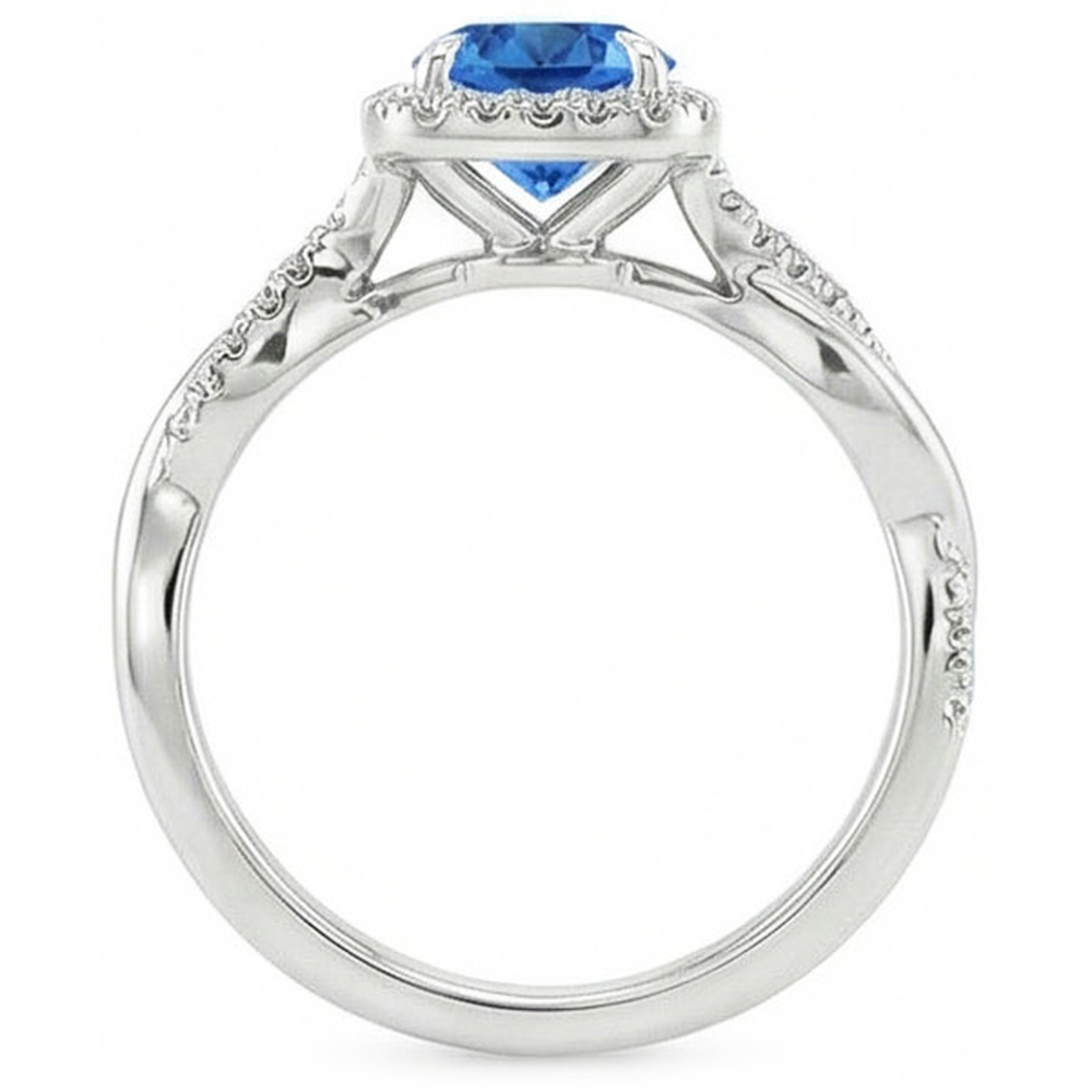 echter round diamant 3.70Karat ring Profilansicht