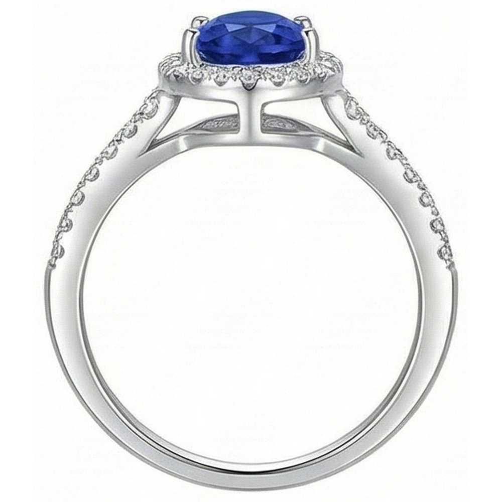 echter round diamant 3.70Karat ring Draufsicht