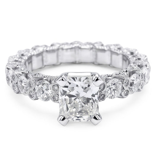 3,75 ct Ring mit strahlenden & runden Echt Aus der Erde Abgebauter Natürlicher Diamanten zum Hochzeitstag