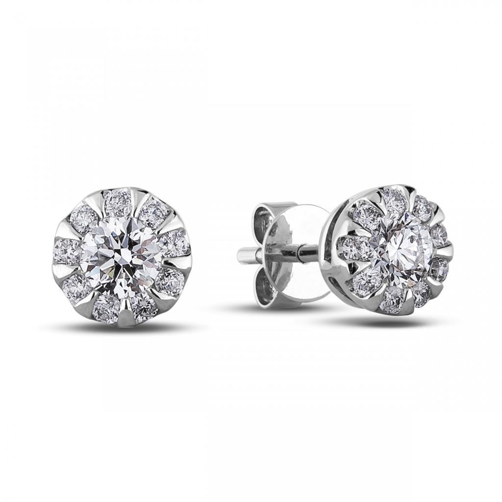 3.80 Ct Sparkling Runden Cut Echt Diamants Lady Studs Earring White Gold