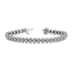 3.80 Karat Vintage Oval Style Link Echt Aus der Erde Abgebauter Natürlicher Diamant Armband 14K Weißgold