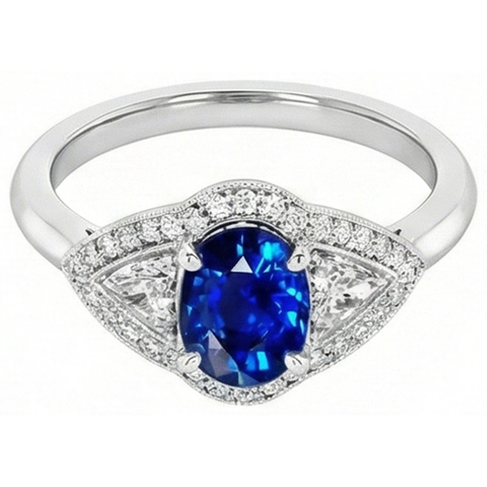 echter oval diamant 3.90Karat ring Vorderansicht
