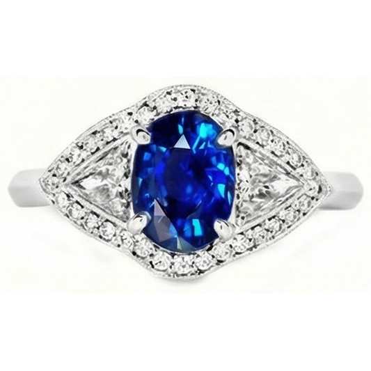 echter oval diamant 3.90Karat ring Seitenansicht