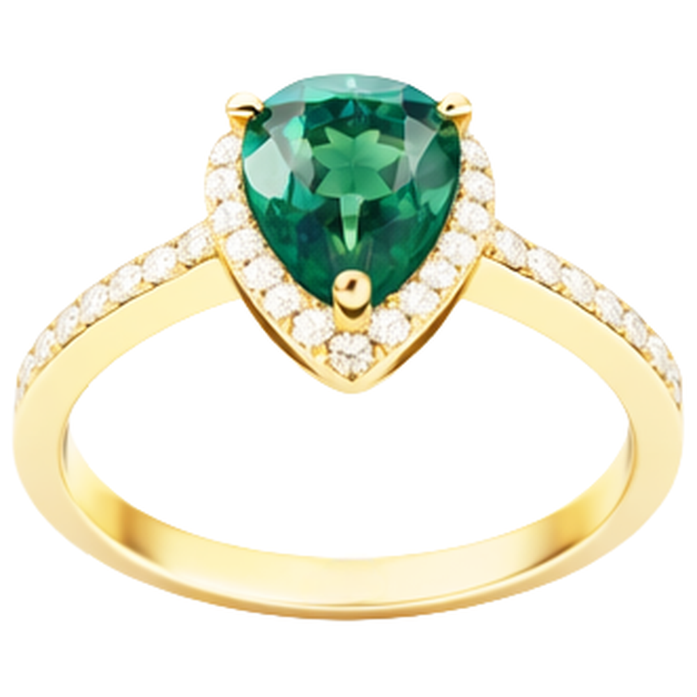 echter round smaragd 3.95Karat ring Seitenansicht