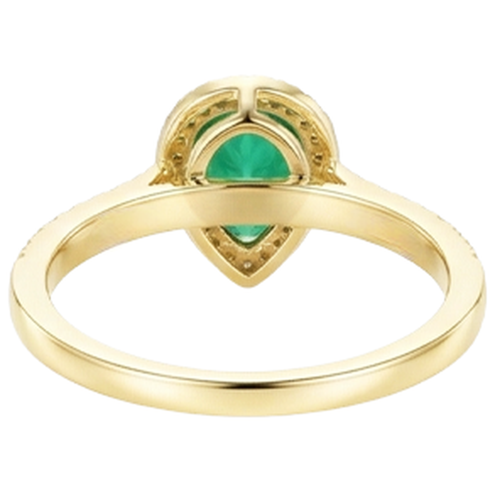 echter round smaragd 3.95Karat ring mit Diamantbesatz