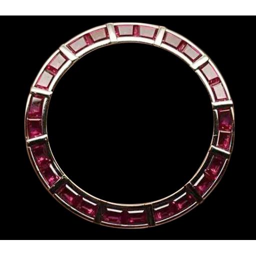 3 Karat Rubin-Lünette aus Edelstahl mit Stegen, passend für 36 mm Rolex-Uhren