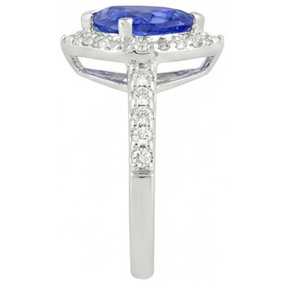 4.45 ct. Trillion srilankischer Saphir-Aus der Erde Abgebauter Natürlicher Diamant-Ring Solitär-Akzente
