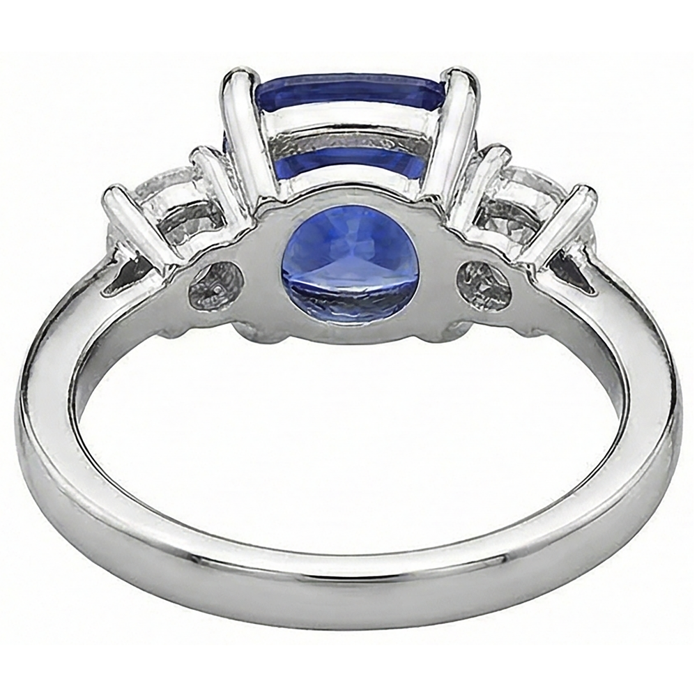 echter round tansanit 4.51Karat ring mit Diamantbesatz