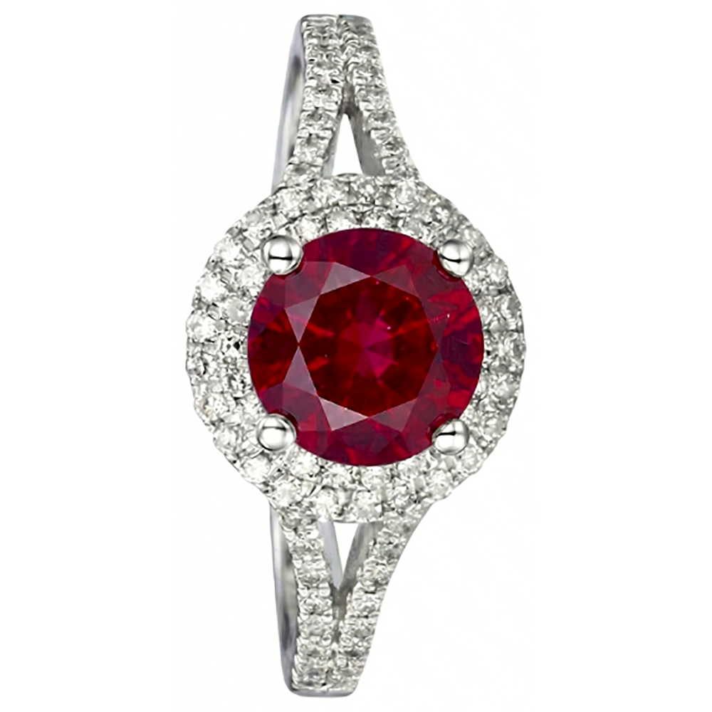 echter round rubin 4.00Karat ring Detailansicht