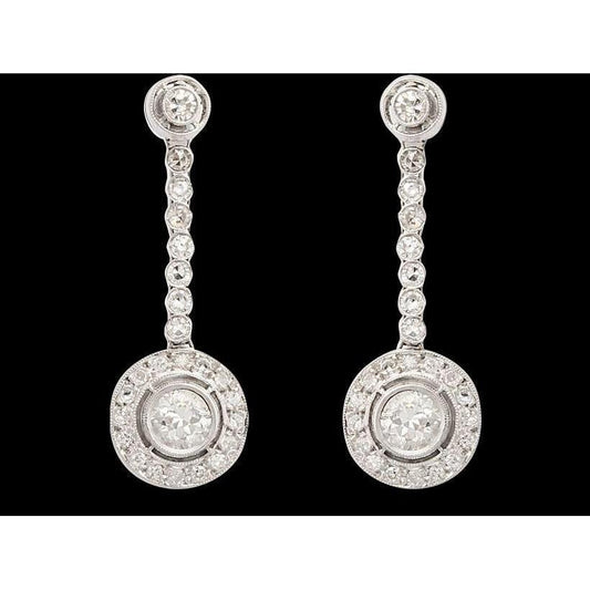 4 Carat Echt Diamants Dangle Earring Hanging White Gold Earring