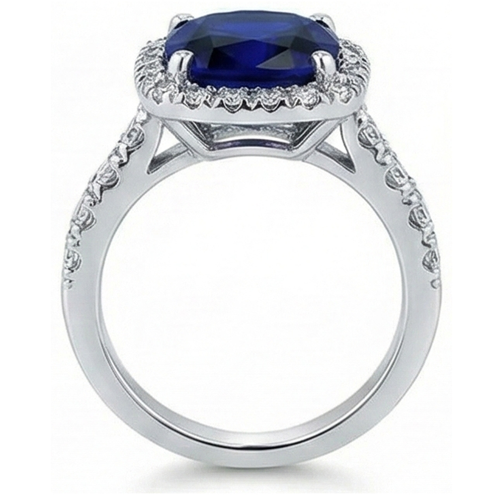 4 Carat Kissen-Saphir-Verlobungsring