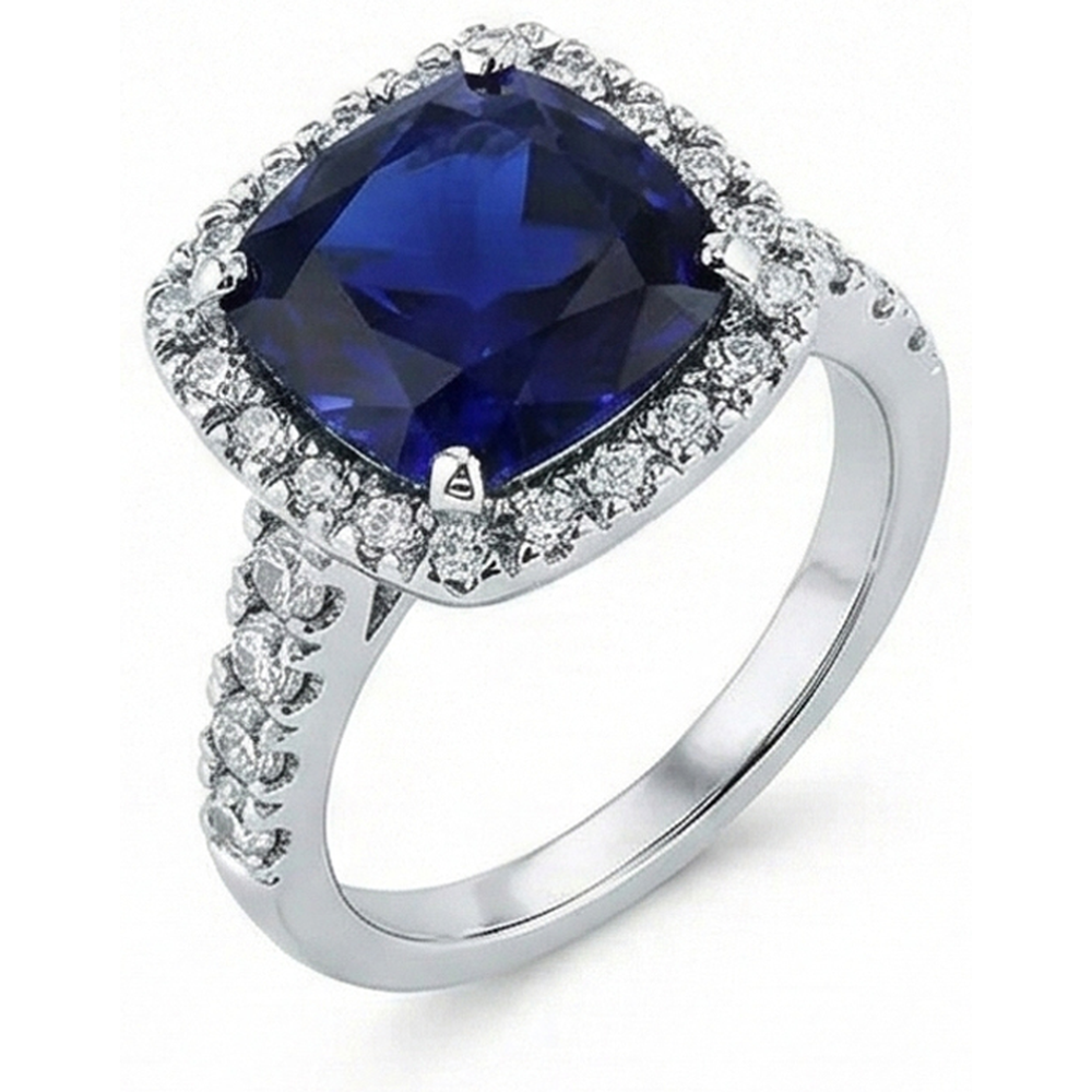 4 Carat Kissen-Saphir-Verlobungsring