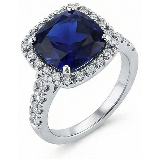 4 Carat Kissen-Saphir-Verlobungsring