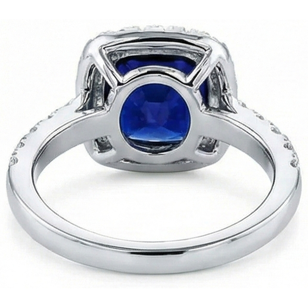 4 Carat Kissen-Saphir-Verlobungsring