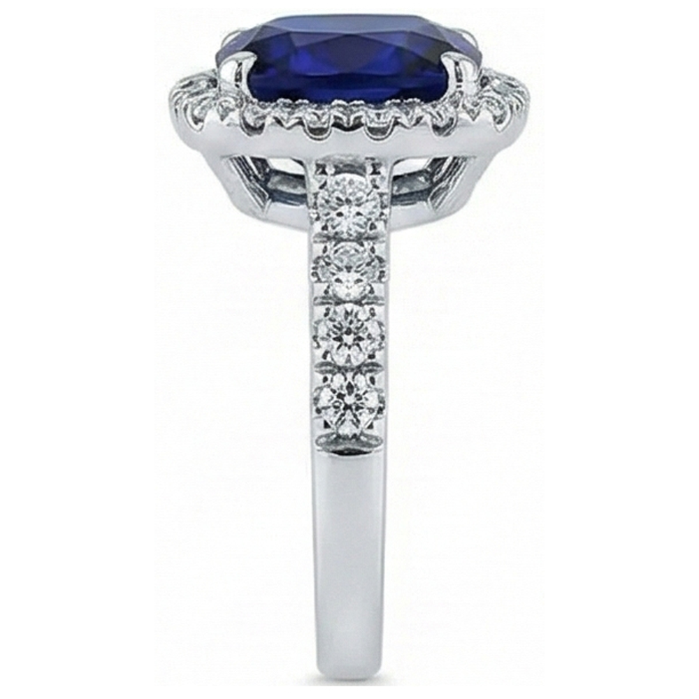 4 Carat Kissen-Saphir-Verlobungsring