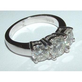 4 Cent Drei-Steine-Verlobungsring aus echtem Weißgold mit Diamanten