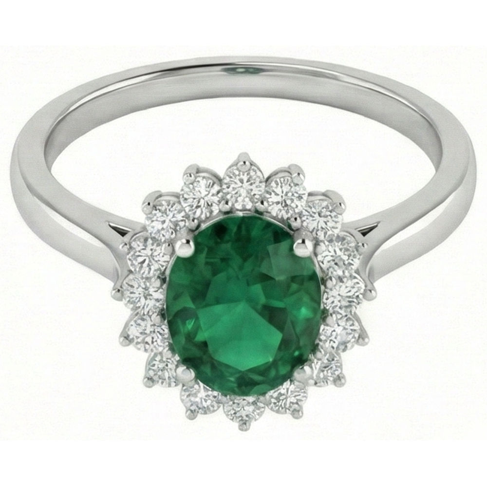 echter oval smaragd 4Karat ring Detailansicht
