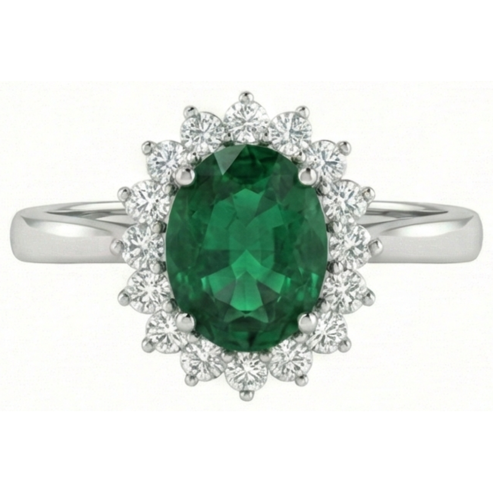echter oval smaragd 4Karat ring Seitenansicht