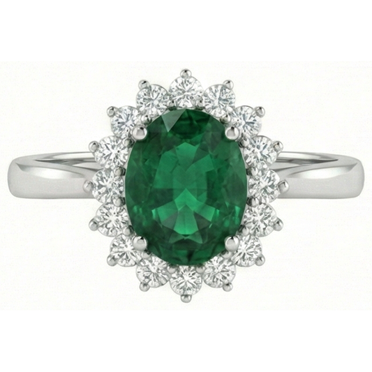 echter oval smaragd 4Karat ring Seitenansicht