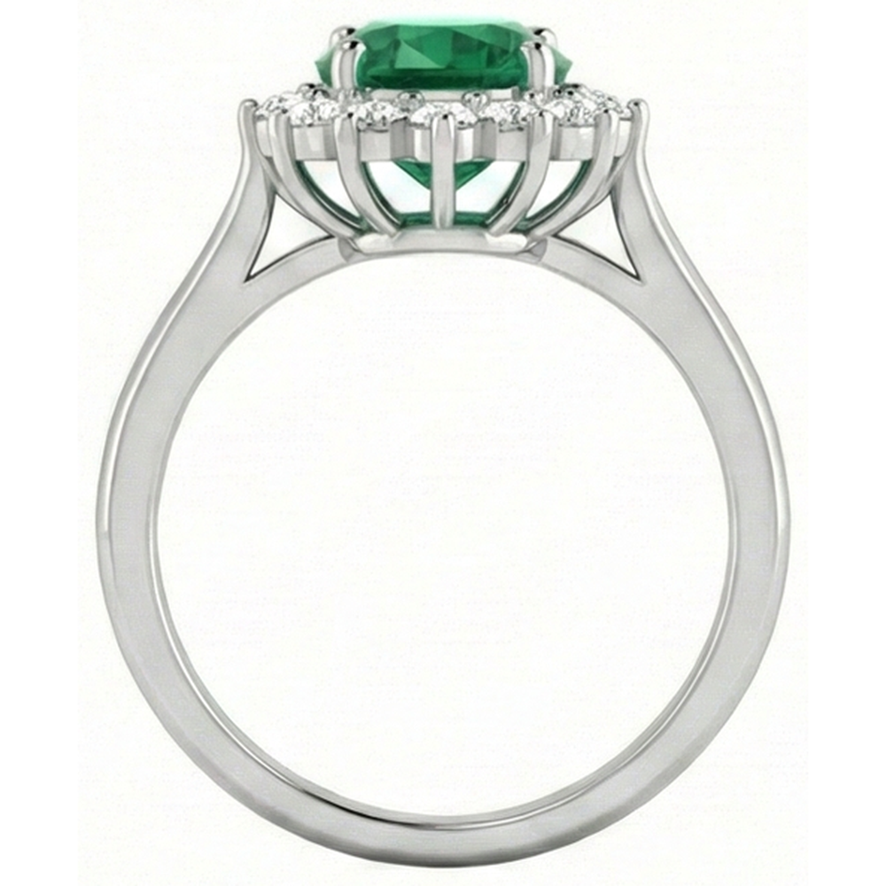 echter oval smaragd 4Karat ring auf Weiß