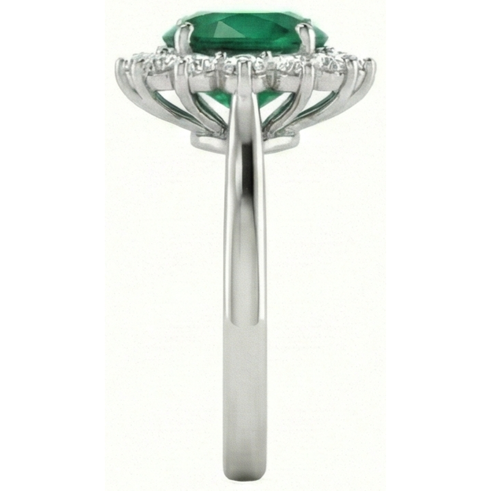 echter oval smaragd 4Karat ring Profilansicht