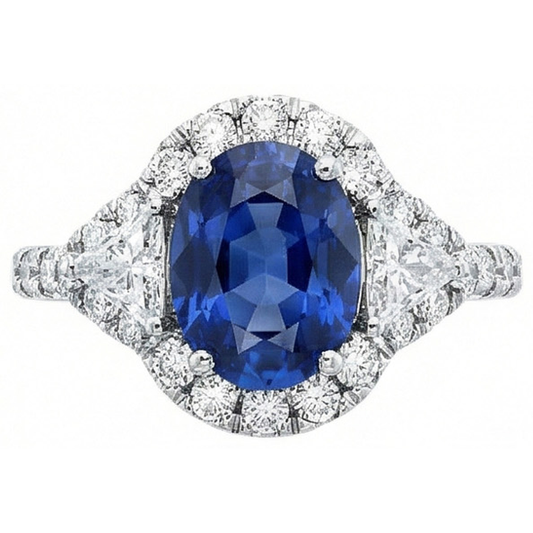 echter oval diamant 4Karat ring Vorderansicht
