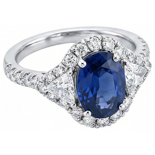 echter oval diamant 4Karat ring Seitenansicht