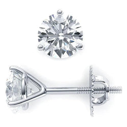 4 Karat Echt Diamant-Ohrringe mit Schraubverschluss