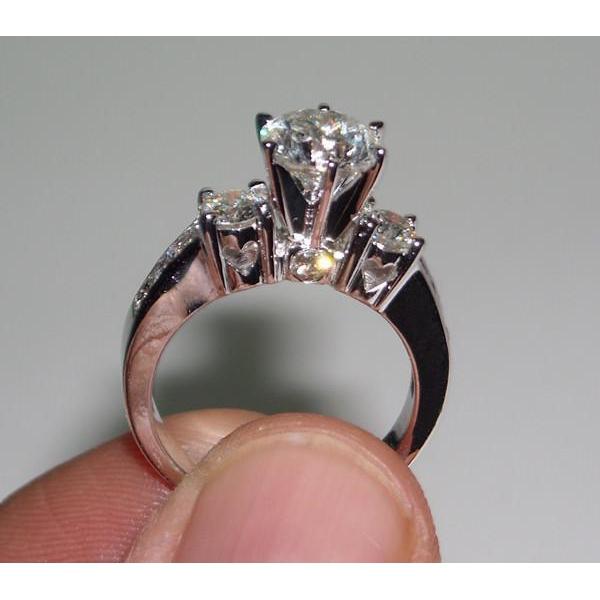 4 Karat Echt Diamant-Verlobungsring-Set Weißgold