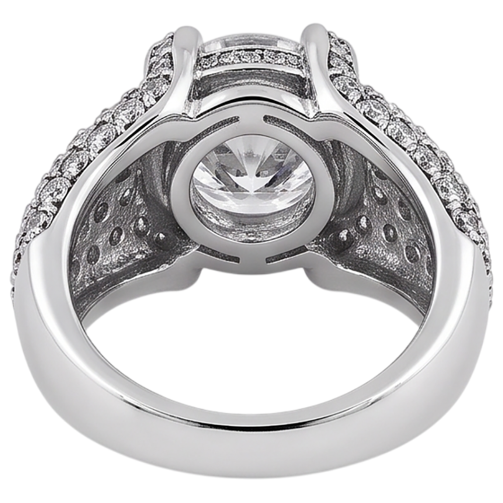 4 Karat Natürlich Aus der Erde Abgebauter Natürlicher Diamant Weißgold 14K Verlobungsring