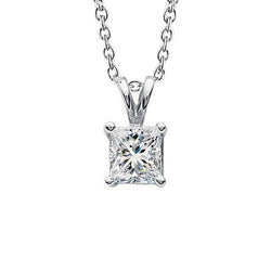 4 Karat Natürliche Aus der Erde Abgebauter Natürlicher Diamant Anhänger im Prinzess Schliff