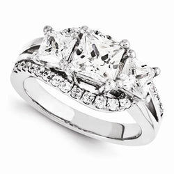 4 Karat Natürliche Diamant-Verlobungsring mit drei Steinen Neu