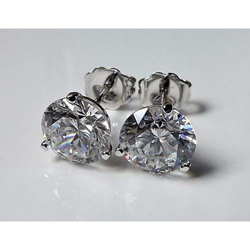 4 Karat Platin-Echt Diamant-Ohrringe für Damen