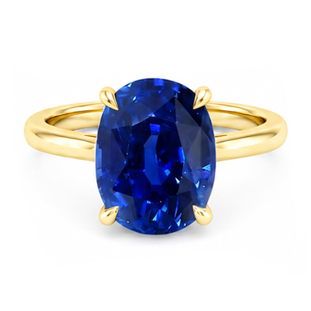 4 Karat Saphir-Verlobungsring aus Gelbgold