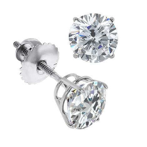 4-Karat-Solitär-Ohrringe mit rundem Echt Diamant