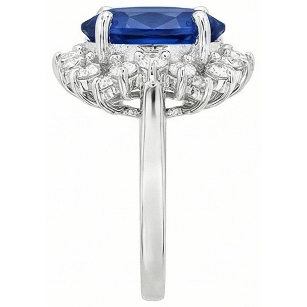 4 Karat Sri Lanka Saphir Runde Aus der Erde Abgebauter Natürlicher Diamanten Verlobungsring Gold 14K