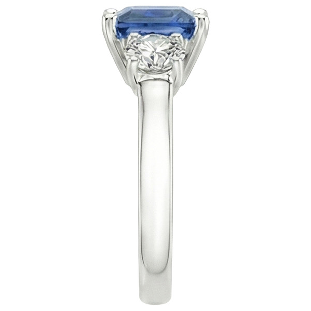 echter round diamant 4Karat ring Profilansicht