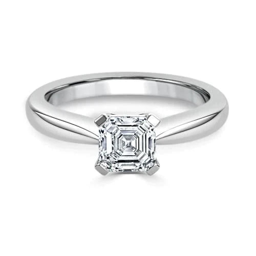 4 Krappen Asscher Echt Diamant Solitär Ring Weißgold 14K