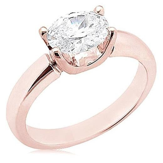 4 Krappen Ovaler Echt Diamant Roségold Solitärring 2 Karat