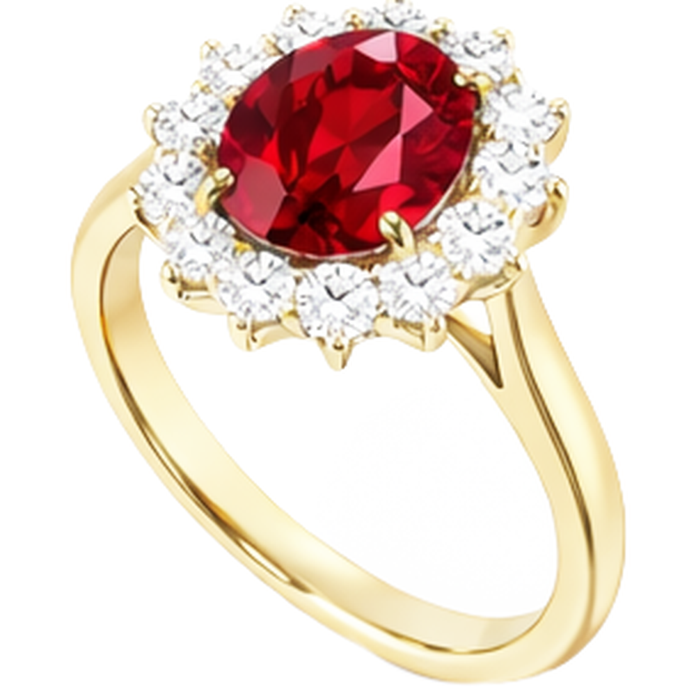 echter oval rubin 2.50Karat ring Draufsicht