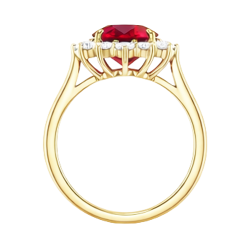 echter oval rubin 2.50Karat ring auf Weiß