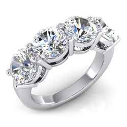 4 Stein Rund Natürliche Aus der Erde Abgebauter Natürlicher Diamant Ring