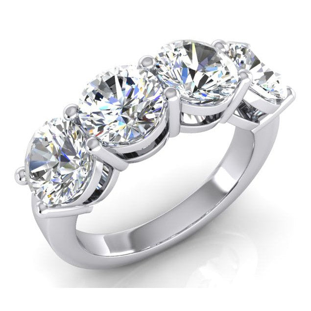 4 Stein Rund Natürliche Diamant Ring